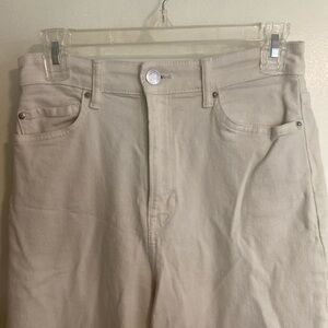 H&M off white wide leg jeans